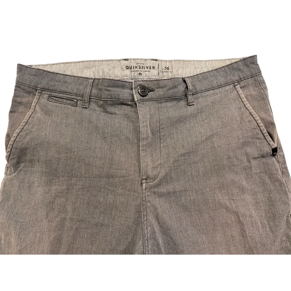 Quiksilver Mens Shorts 36 Charcoal Gray Straight Fit Casual Surf Skate - Picture 3 of 13